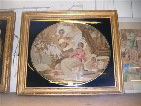 Regency silkwork picture, The Infant Moses